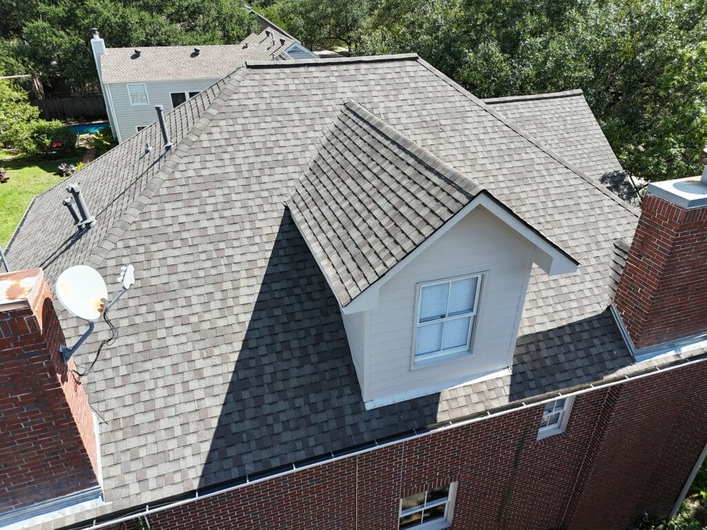 Houston construction and remodeling project viewed from above