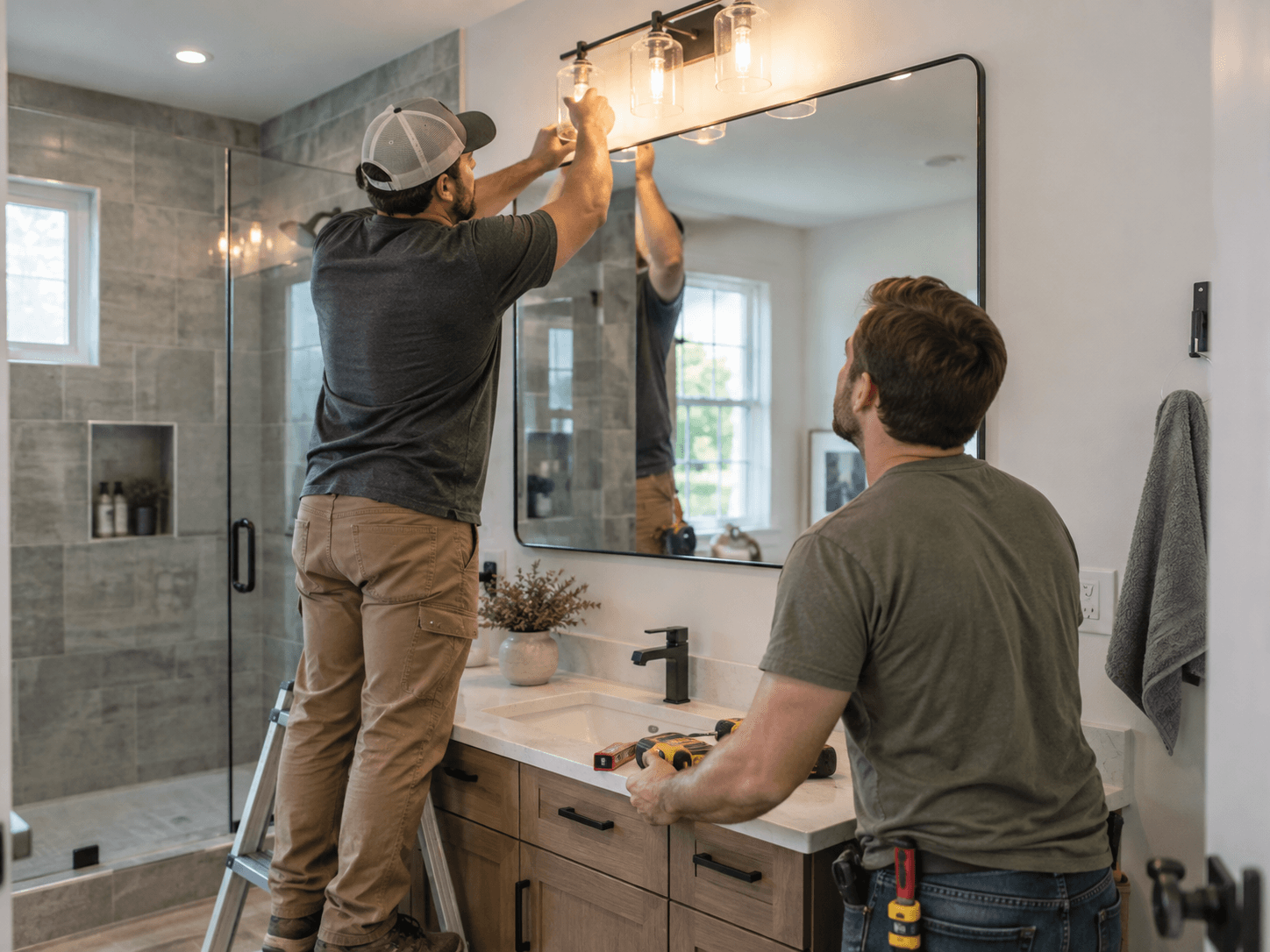 Houston bathroom remodeling and fixture installation planning for an existing residential bathroom